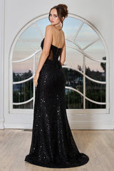 Adora 3284 Sequin Corset Evening Dress