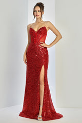 Adora 3284 Sequin Corset Evening Dress