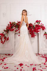 Abby Lane 97145 Lace Appliqué Bridal Dress