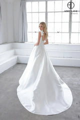 Abby Lane 97347W Deep V-Neckline Bridal Dress