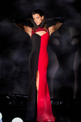 Abdo Aoude M02 Vertical Bicolor Couture Dress
