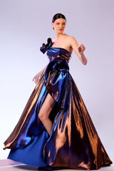 Abdo Aoude SS24 Bold Thigh-High Slit Couture Dress