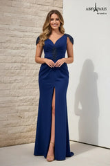 Abby Paris 96093 Asymmetrical Ruching Evening Dress