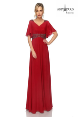Abby Paris 986002W Flutter Sleeve Mother of the Bride Dress