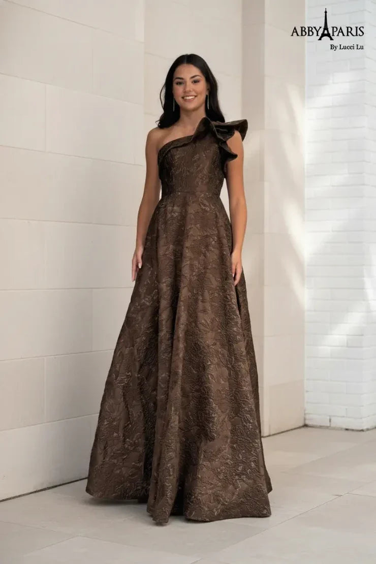 Abby Paris 96088 Textured Evening Dress