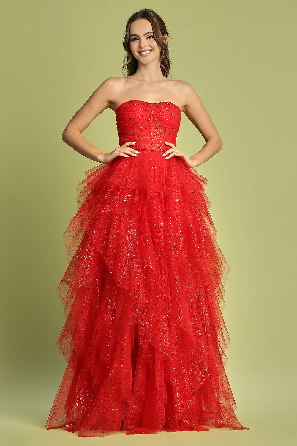 Adora 3210 Glitter A-Line Prom 2026 Dress