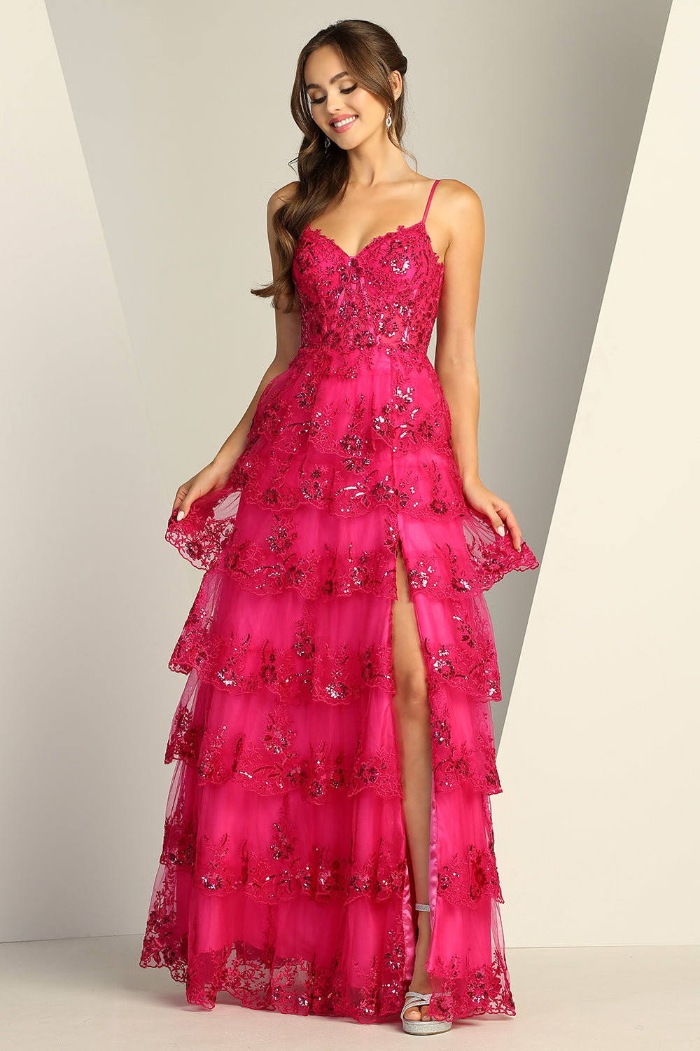 Adora 3217 Sequin High Slit Prom 2026 Dress