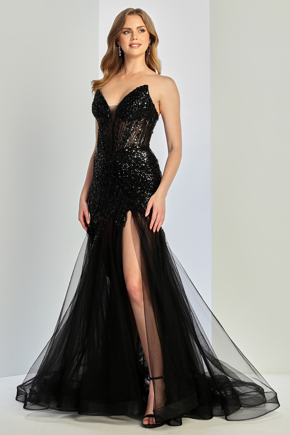 Adora 3240 Beaded Corset Evening Dress