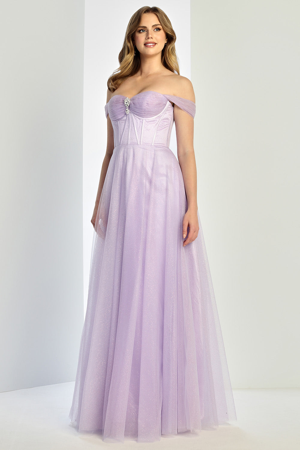 Adora 3244 Off-Shoulder Glitter Prom 2026 Dress
