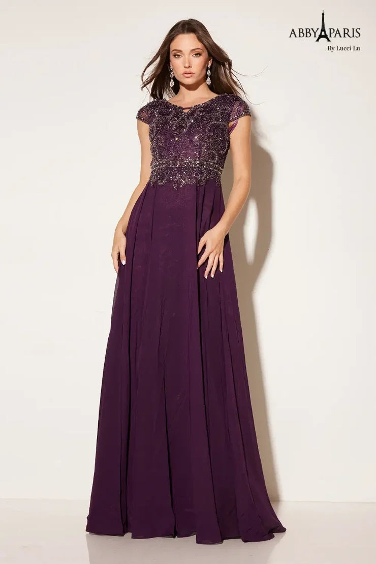 Abby Paris 95091 Beaded Lace Mother of the Bride Dress
