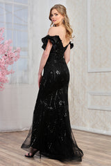 Adora 3307 Floral Sequin Evening Dress
