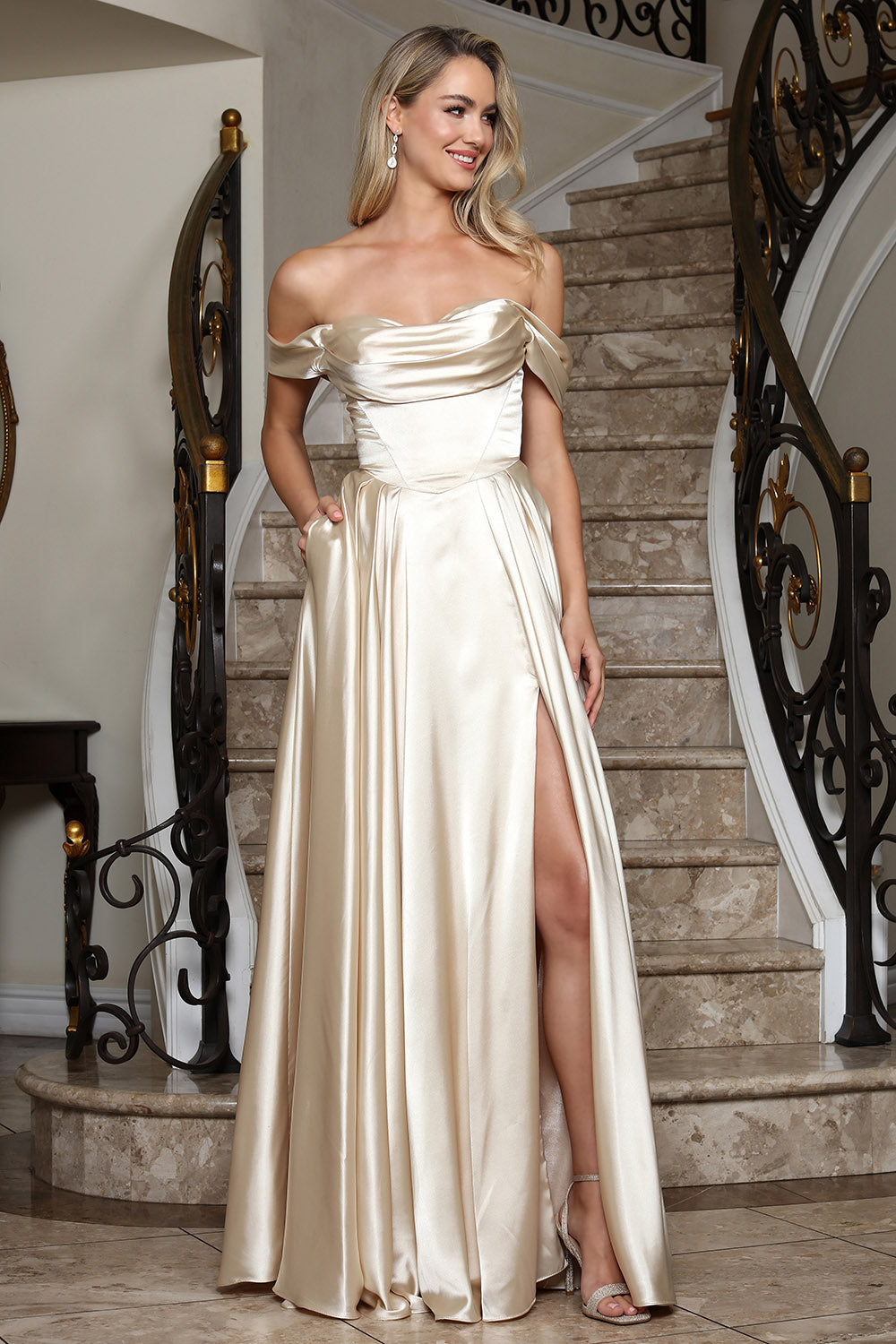 Adora 3343 Off Shoulder Evening Dress
