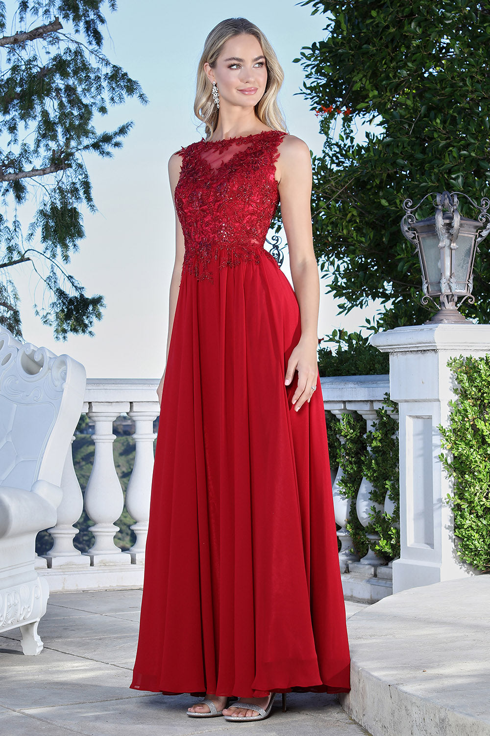 Adora 3344-03 Beaded Bodice Evening Dress
