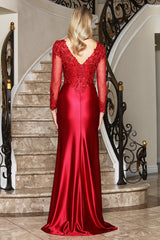 Adora 3348-03 Floral Lace Applique Evening Dress