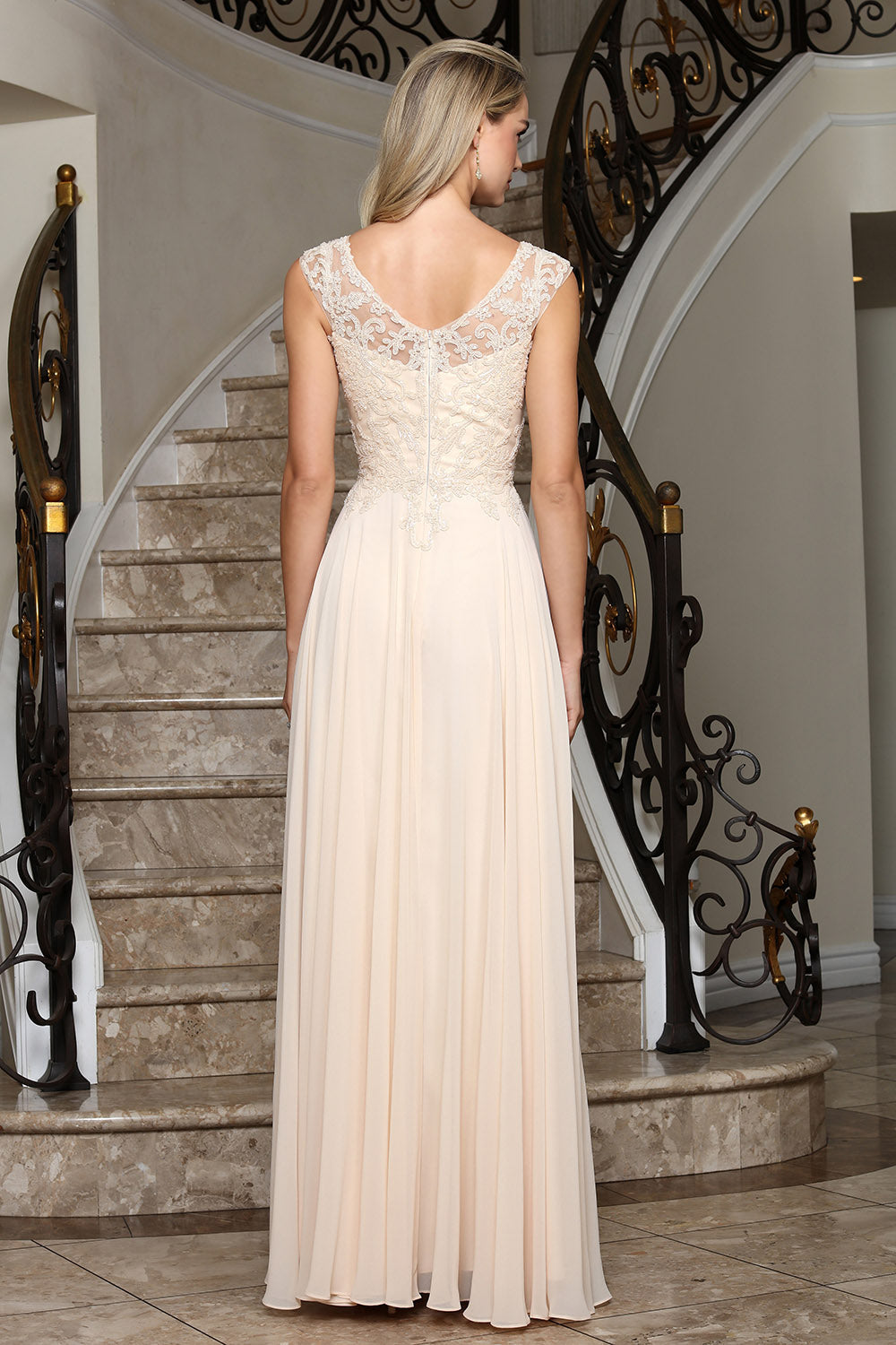 Adora 3353-03 Illusion Lace Evening Dress