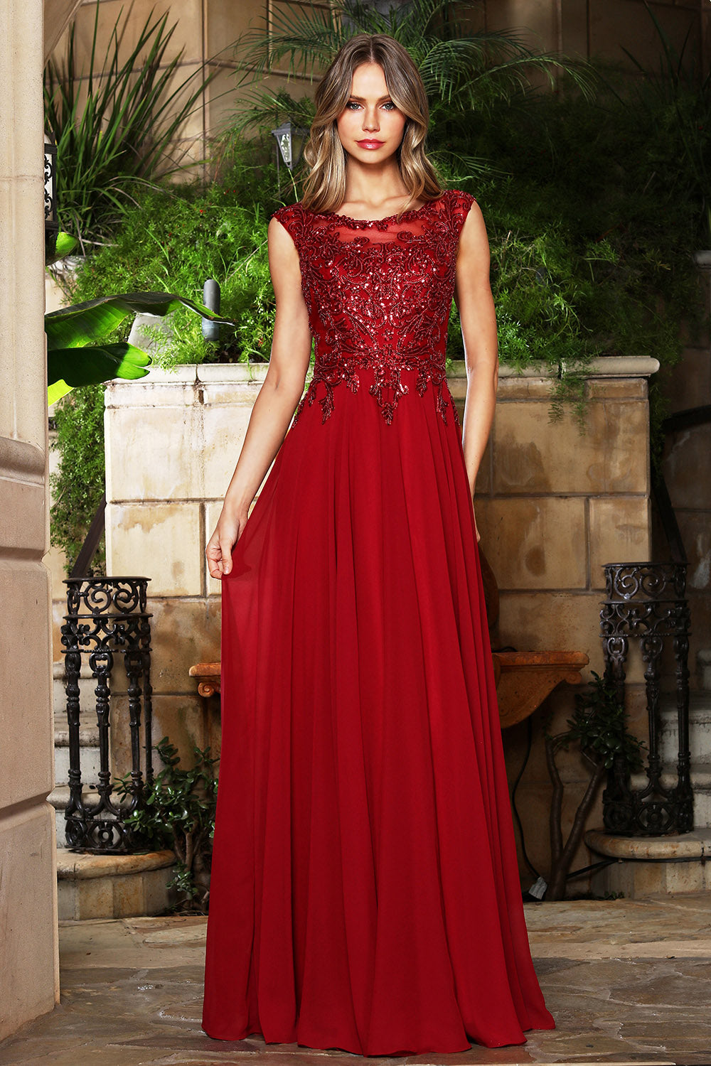 Adora 3353-03 Illusion Lace Evening Dress