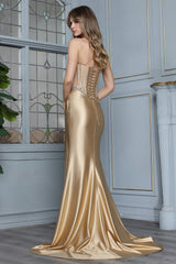 Adora 3369 Beaded Corset High Slit Prom 2026 Dress