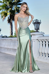 Adora 3369 Beaded Corset High Slit Prom 2026 Dress