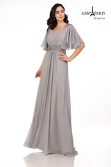 Abby Paris 986002W Flutter Sleeve Mother of the Bride Dress