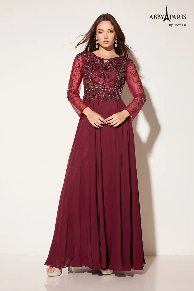 Abby Paris 96040W Beaded Mother of the Bride Dress