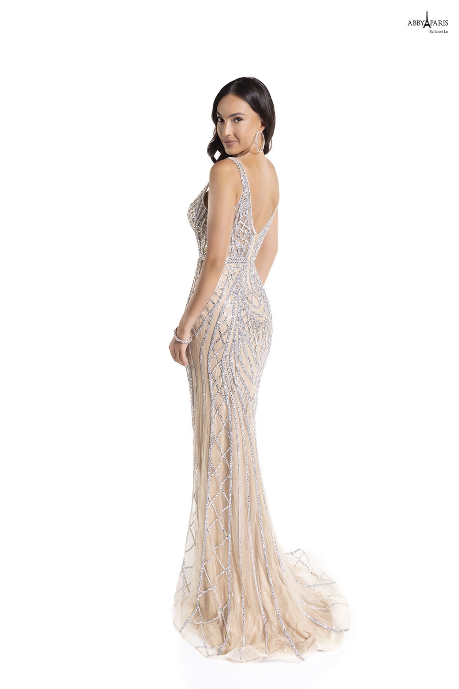 Abby Paris 90156 Beaded Evening Dress