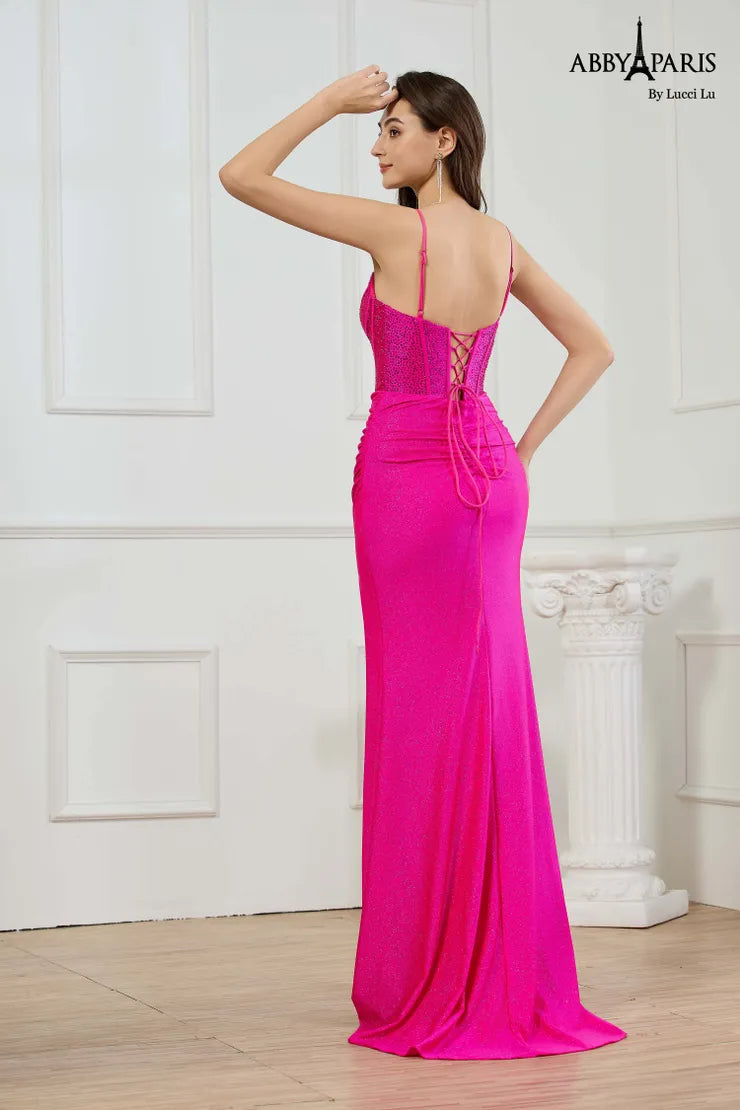 Abby Paris 90381 High Slit Prom Dress 2026