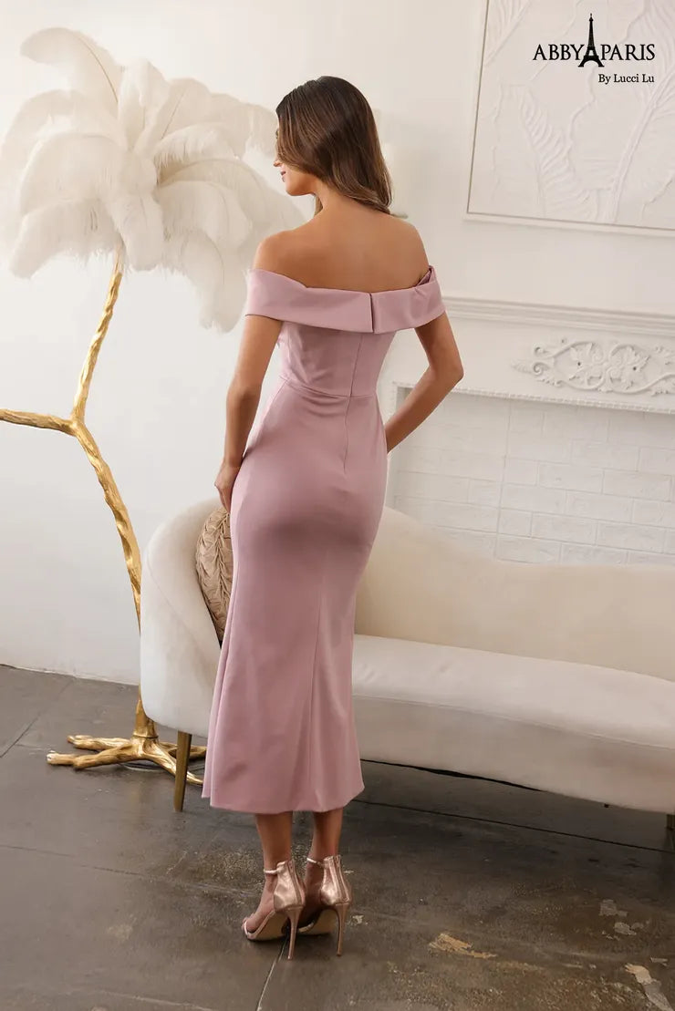 Abby Paris 96070 Off-The-Shoulder Mother of the Bride Dress