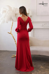 Abby Paris 96083 Puff Sleeve Mother of the Bride Dress