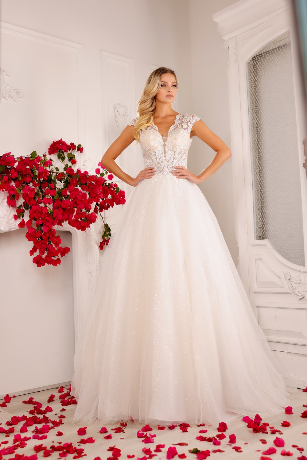 Abby Lane 97134 Floral Lace Appliqué Bridal Dress
