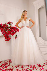 Abby Lane 97134 Floral Lace Appliqué Bridal Dress