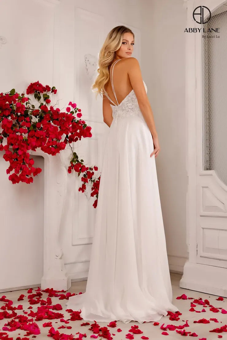 Abby Lane 97137 Deep Plunging V-Neck Bridal Dress