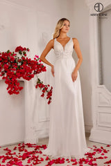 Abby Lane 97137 Deep Plunging V-Neck Bridal Dress
