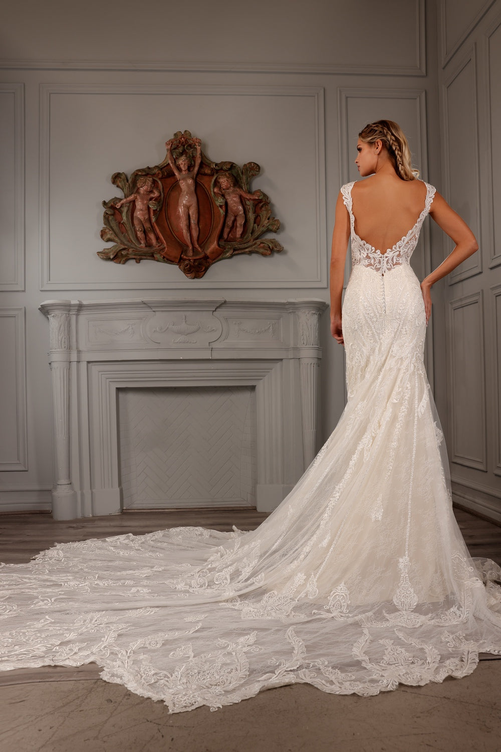 Abby Lane 97159 Lace Embroidery Bridal Dress