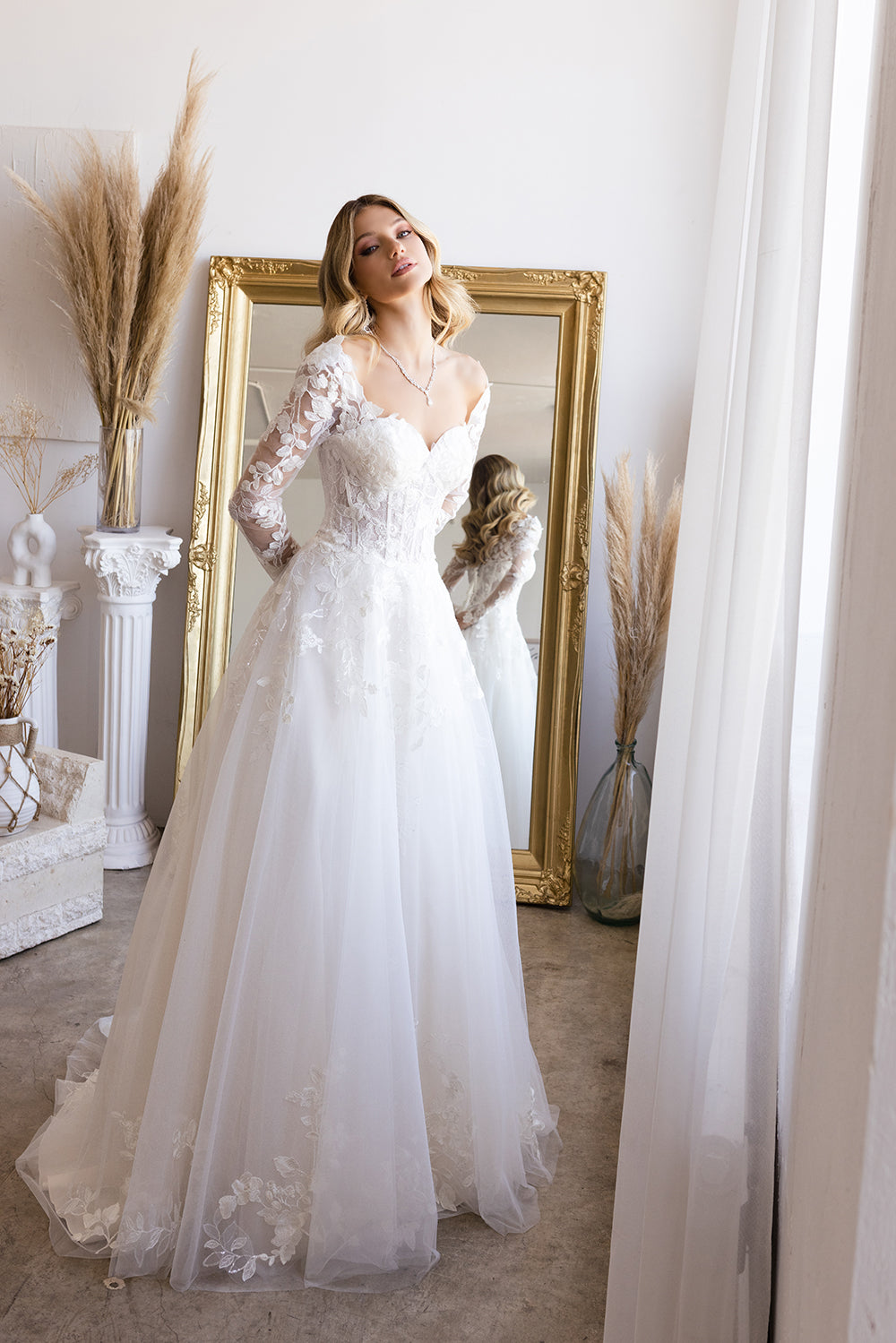Abby Lane 97199 Embroidered Floral Lace Bridal Dress