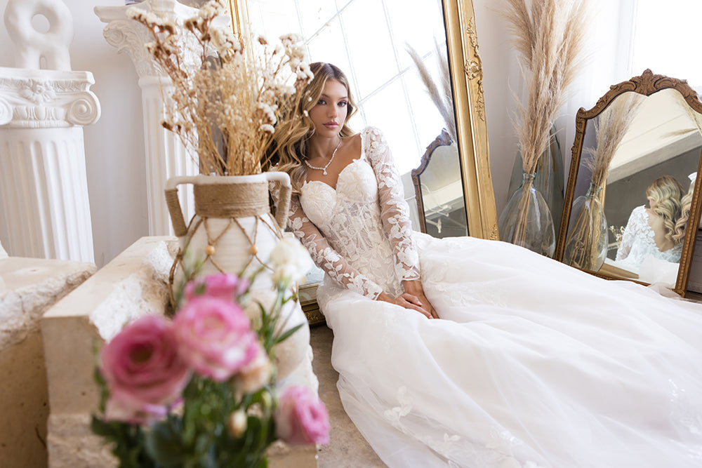 Abby Lane 97199 Embroidered Floral Lace Bridal Dress