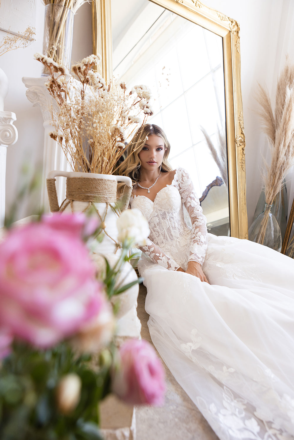 Abby Lane 97199 Embroidered Floral Lace Bridal Dress