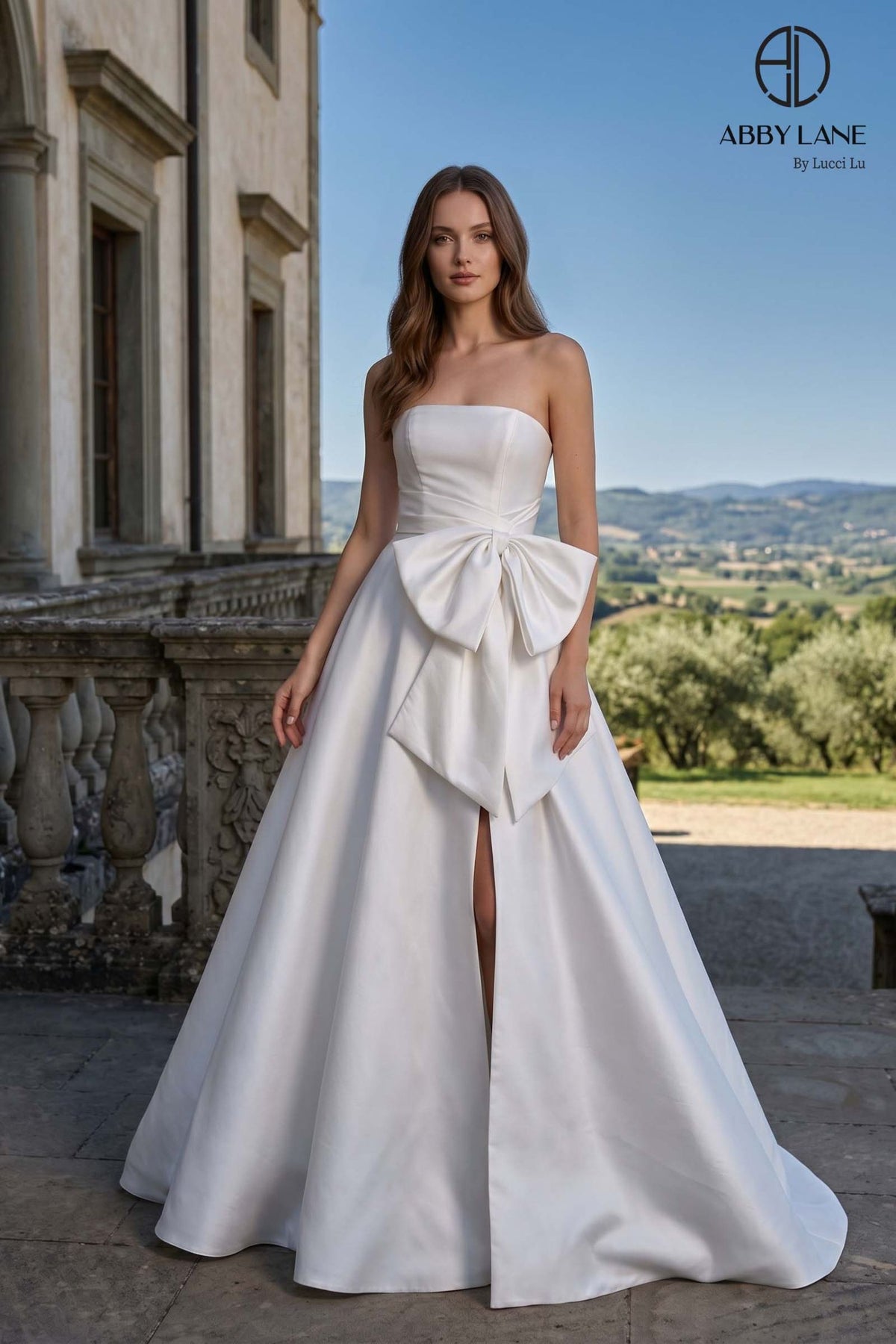 Abby Lane 97379 Taffeta Bow Bridal Dress