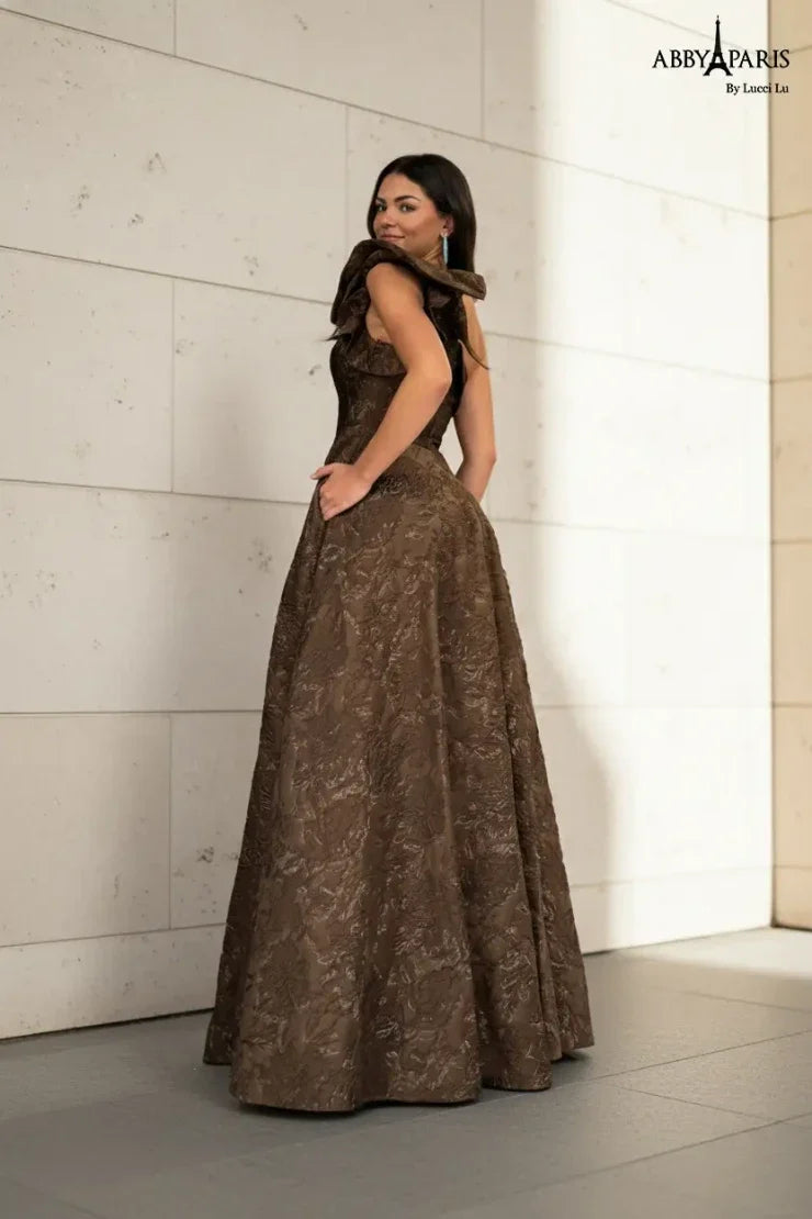 Abby Paris 96088 Textured Evening Dress