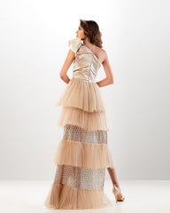 Abdo Aoude L01 One-Shoulder Floral COUTURE Dress