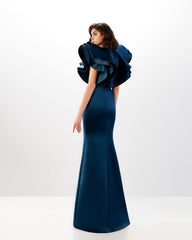 Abdo Aoude L17 Plunging V-Neck Couture Dress