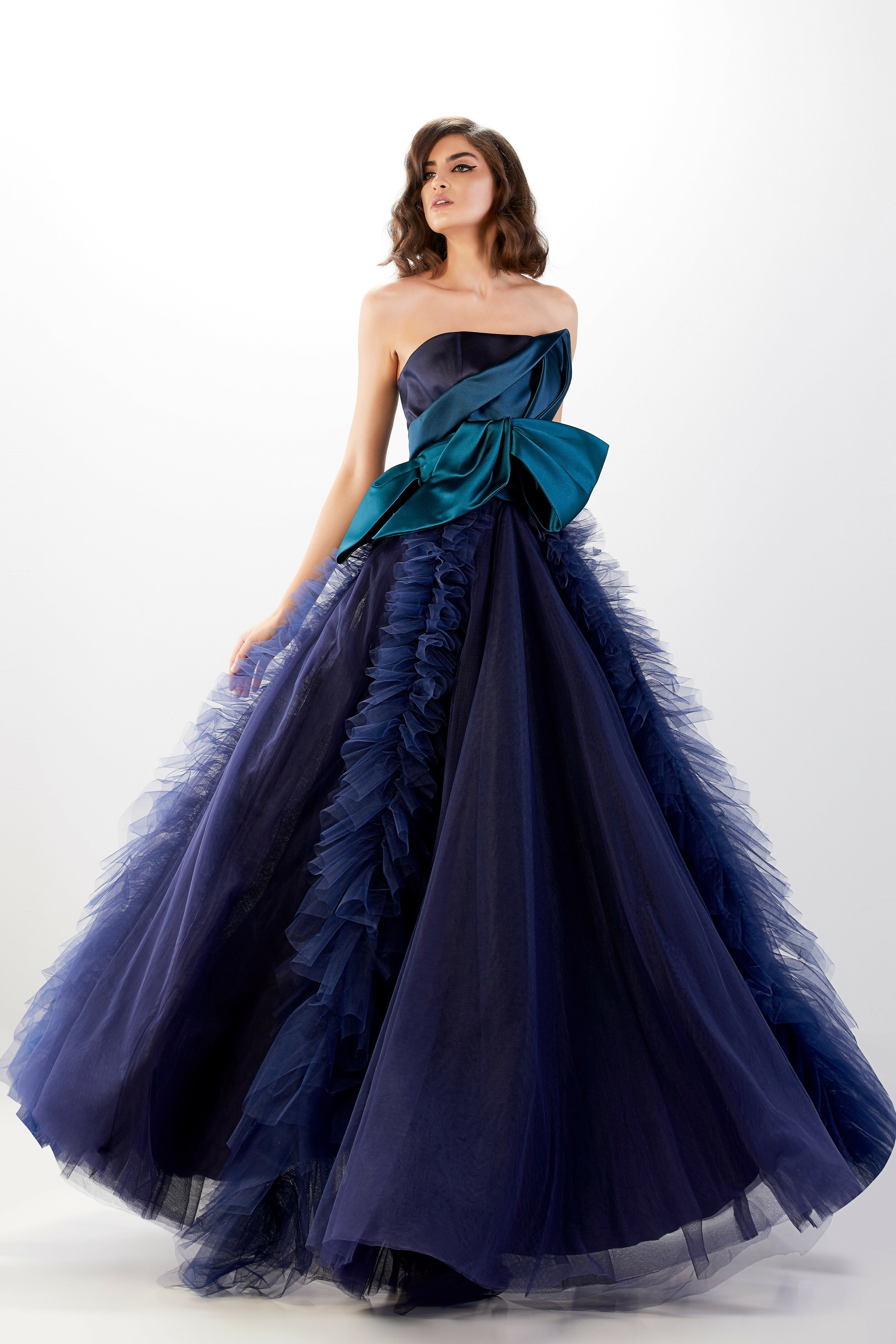 Abdo Aoude L15 Cascading Ruffle Couture Dress