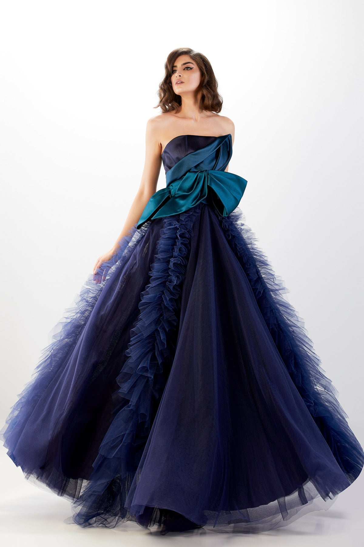 Abdo Aoude L15 Cascading Ruffle Couture Dress