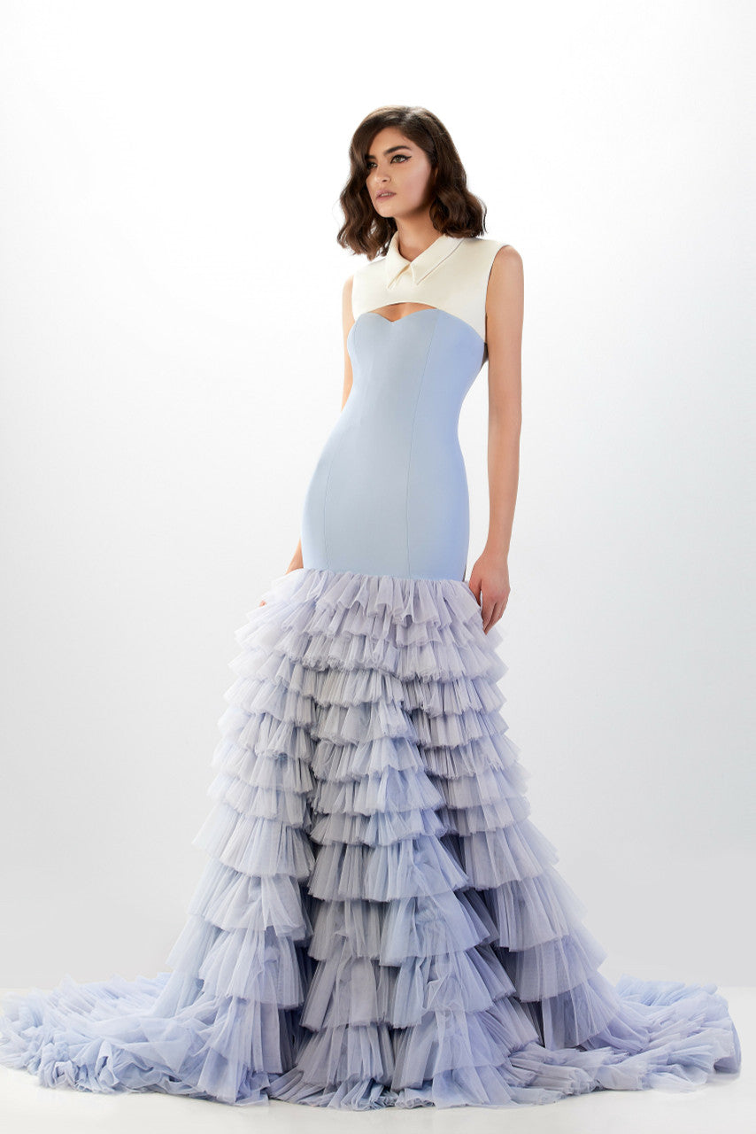 Abdo Aoude L05 Mermaid Ruffle Couture Dress