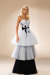 Abdo Aoude D25 Layered Ruffle Skirt Couture Dress