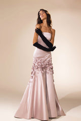 Abdo Aoude D3 Hand-Crafted 3D Floral Appliqués Couture Dress