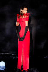 Abdo Aoude M04 Off-the-Shoulder Feathered COUTURE Dress