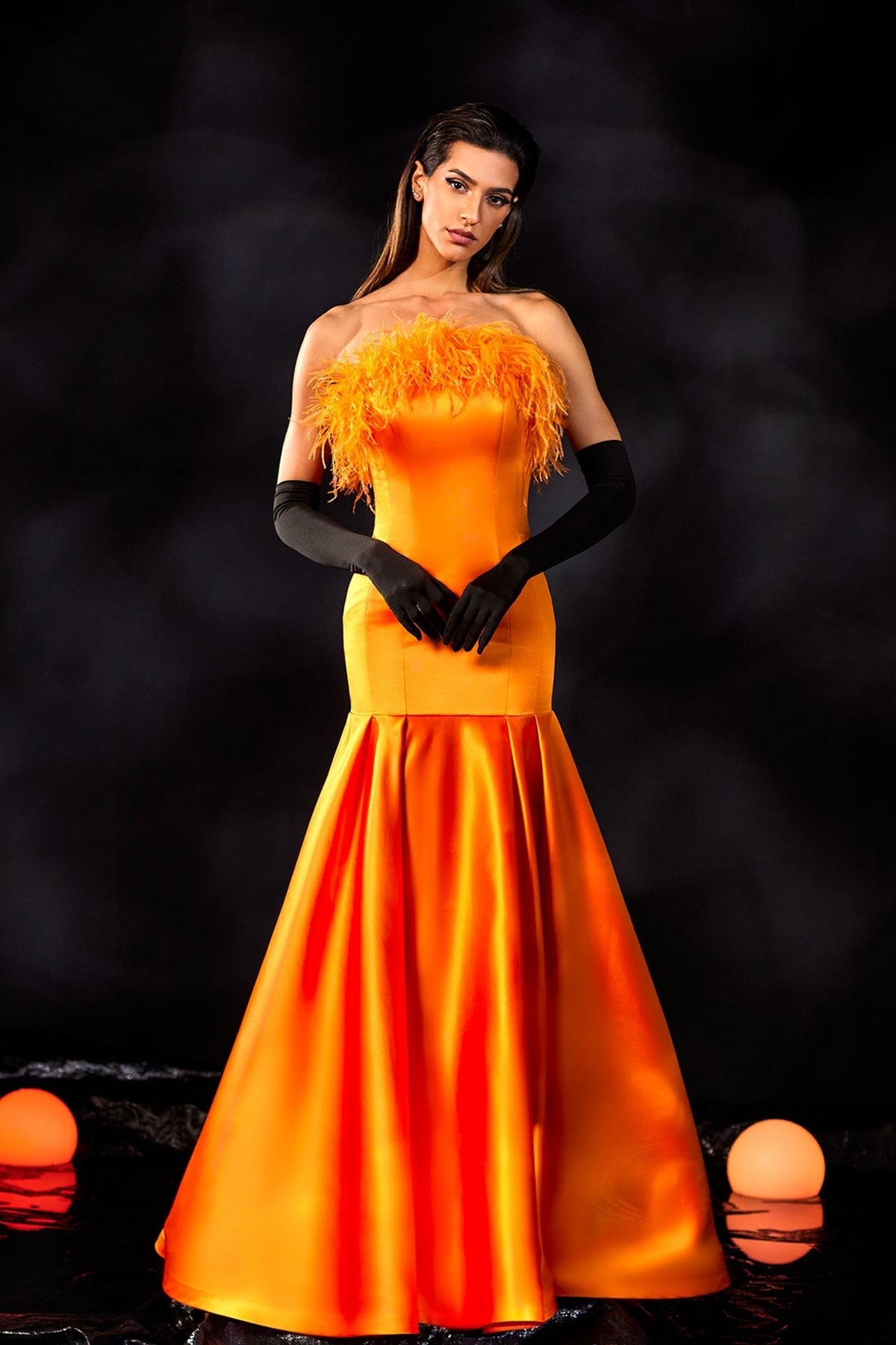 Abdo Aoude M19 Feathered Bandeau COUTURE Dress