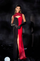 Abdo Aoude M02 Vertical Bicolor Couture Dress