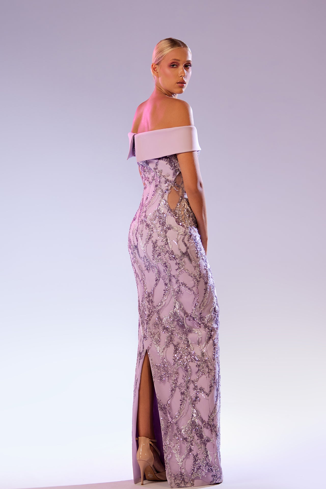Abdo Aoude SS14 Off-Shoulder Sequin COUTURE Dress