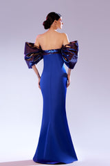 Abdo Aoude SS22 Oversized Metallic Sleeve Couture Dress
